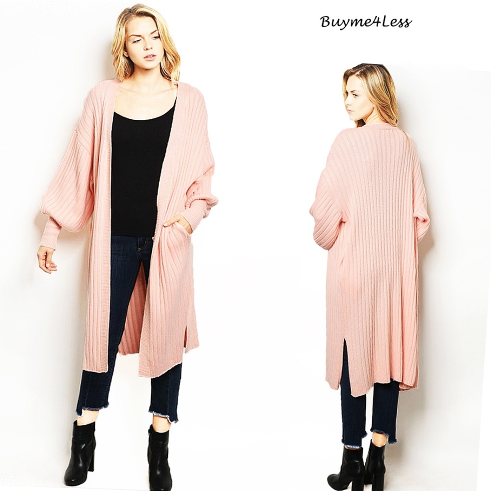 Royal Princess Lantern Sleeve Long Duster Cardigan